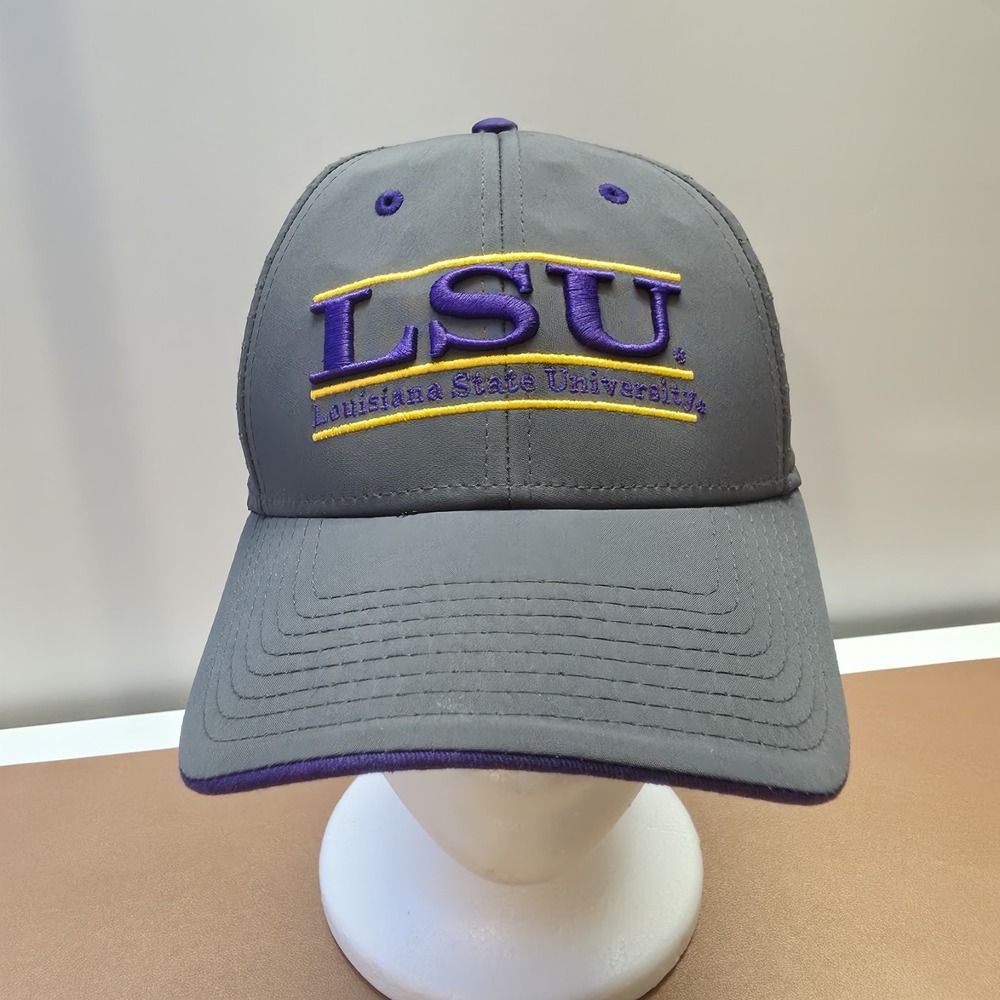 LSU Tigers Louisiana State Trucker Hat by The Game Stretch-Fit Flex-Fit Cap EUC